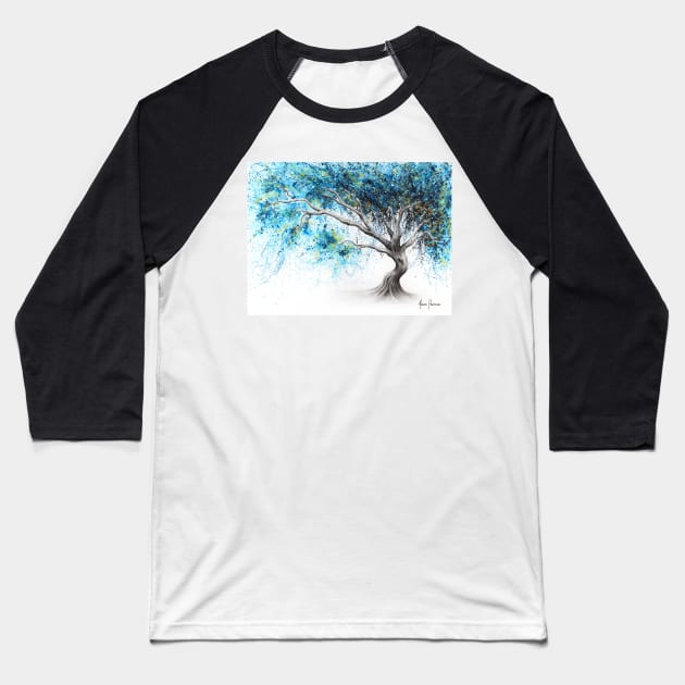 Blue Crystal Dream Tree Baseball T-Shirt by AshvinHarrison